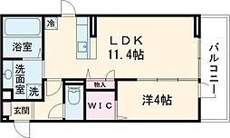 イーストプレイス須屋 1LDKの間取図画像