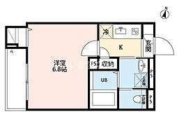 robot home 西都賀 1Kの間取図画像