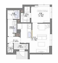 プレミアス大濠西 1LDKの間取図画像