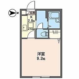 サンフラワー八幡 1Kの間取図画像
