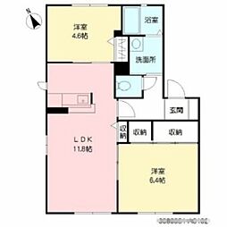 パット・ターン・ヒルズ2A 2LDKの間取図画像