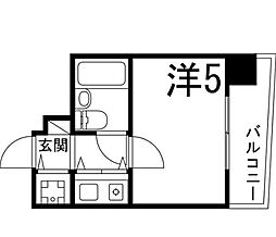 朝日プラザサウスコア姫路 1Kの間取図画像