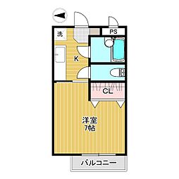 メゾン神明 1Kの間取図画像