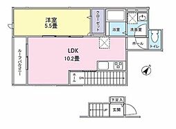 八王子市千人町2丁目アパート 1LDKの間取図画像
