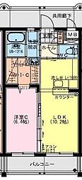 T・One 1LDKの間取図画像