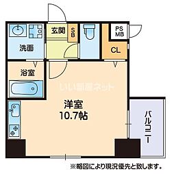 ハッピーマンション渡鹿 ワンルームの間取図画像