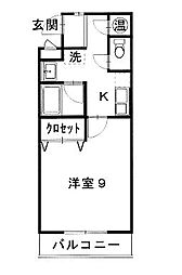 ワンズホーム錦町 1Kの間取図画像