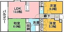 カンフォート 3LDKの間取図画像