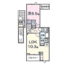 ララ シャングリラ 1LDKの間取図画像
