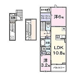 ララ シャングリラ 2LDKの間取図画像