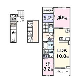 ララ シャングリラ 2LDKの間取図画像