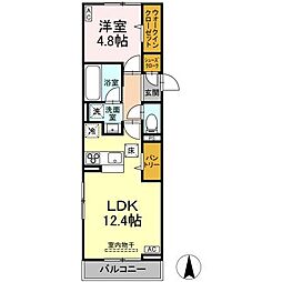 サニーハイツ コバリ 1LDKの間取図画像