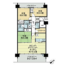 D'クラディア天久パークビュー 3LDKの間取図画像