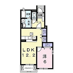 ソレイユアビタシオンC棟 1LDKの間取図画像