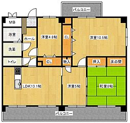 ファミール光町 3SLDKの間取図画像