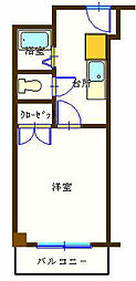 エトワールみのり 1Kの間取図画像