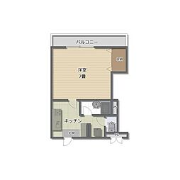 エトワール3 1Kの間取図画像