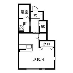 S.T.HOUSE鍛冶町 1Kの間取図画像