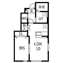 Lou lou B 1LDKの間取図画像