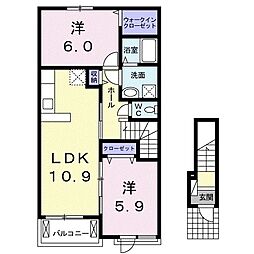 ベルサンブライトX 2LDKの間取図画像