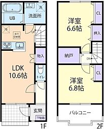 サニーサイト(Sunny Site) 2LDKの間取図画像