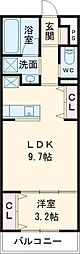 ガーデンシティ三和町 1LDKの間取図画像