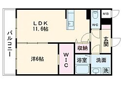 上益城郡御船町大字小坂マンション 1LDKの間取図画像