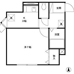 エストジオK 1Kの間取図画像