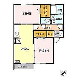 セレッソSAKURA 2DKの間取図画像