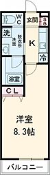 Feliz Court日根野 1Kの間取図画像