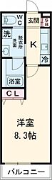 Feliz Court日根野 1Kの間取図画像
