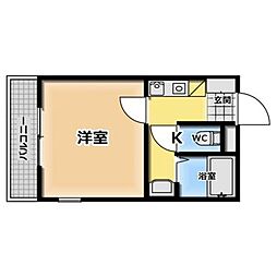 京都ハウジングコーポ 1Kの間取図画像