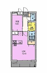 GRAND NINE南宮崎 1LDKの間取図画像