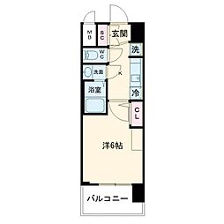 プレリスNEO大阪十三エルヴィオン 1Kの間取図画像