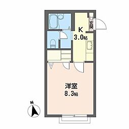 メゾンルーシャン 1Kの間取図画像
