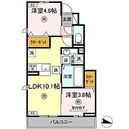 ウッドソレルやまが 2LDKの間取図画像
