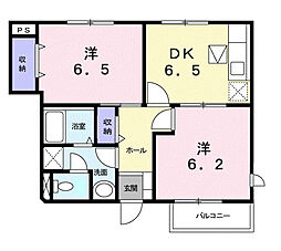 カリーノ・コスモスA 2DKの間取図画像