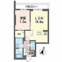 AZUR米山 1LDKの間取図画像