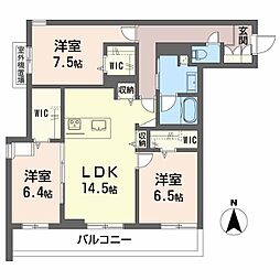 Crestieq大岩本町 3LDKの間取図画像
