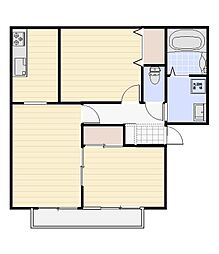 ベルフォレストA 2LDKの間取図画像