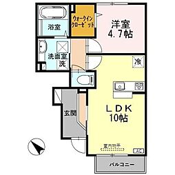 ガナール 1LDKの間取図画像