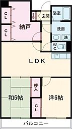 ラフィーネ壱番館 2SLDKの間取図画像