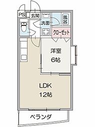 エール19 1LDKの間取図画像