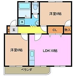 セレーノA 2LDKの間取図画像