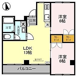 メゾンひまわり 2LDKの間取図画像