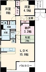 ワコーレトアロードザ・スイート 2SLDKの間取図画像