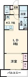 KLEIS前橋本町 1LDKの間取図画像