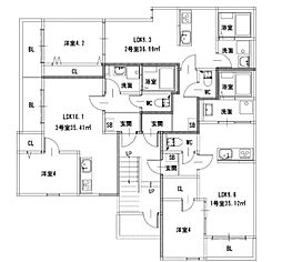 クリーク下山門1 1LDKの間取図画像