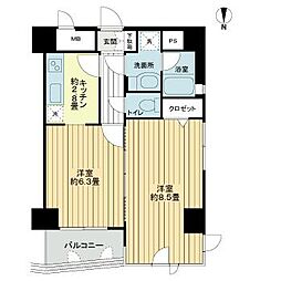 デ・リード烏丸五条 2Kの間取図画像
