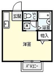 リバティーワダ ワンルームの間取図画像